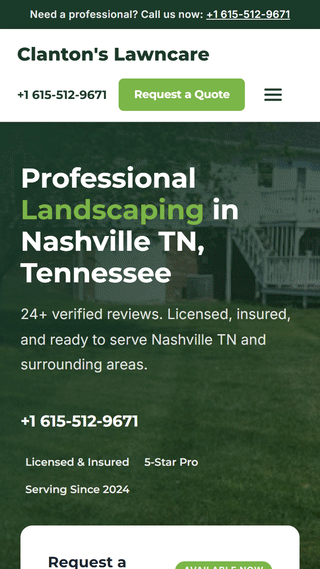 Scrolling preview for Clanton's Lawncare