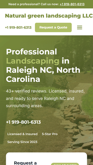 Scrolling preview for Natural green landscaping LLC